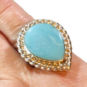 ATI Mexico Womens Ring Blue Turquoise Sterling Silver Size 7.5